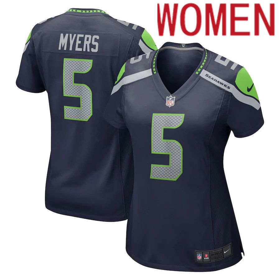 Women Seattle Seahawks #5 Jason Myers Nike College Navy Game NFL Jersey->women nfl jersey->Women Jersey
